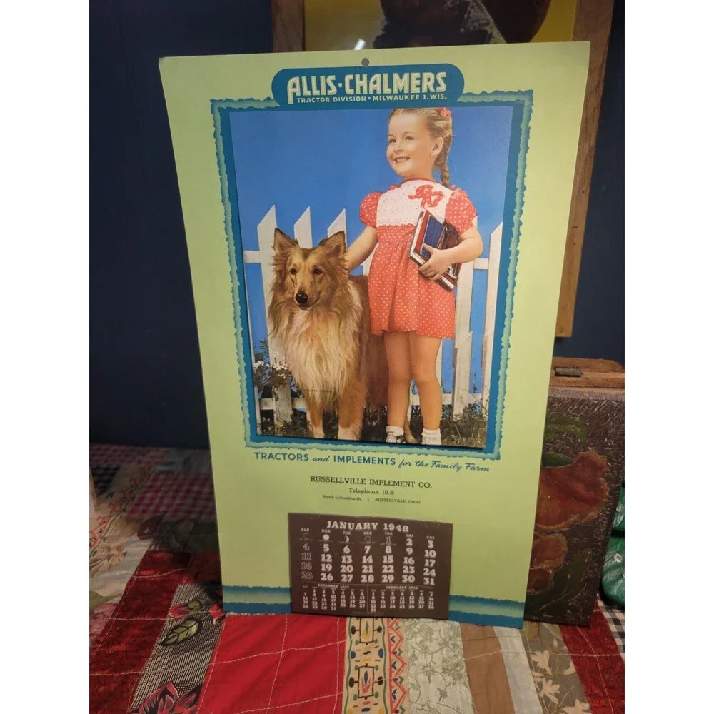 Vintage 1948 Allis Chalmers Calendar Advertising